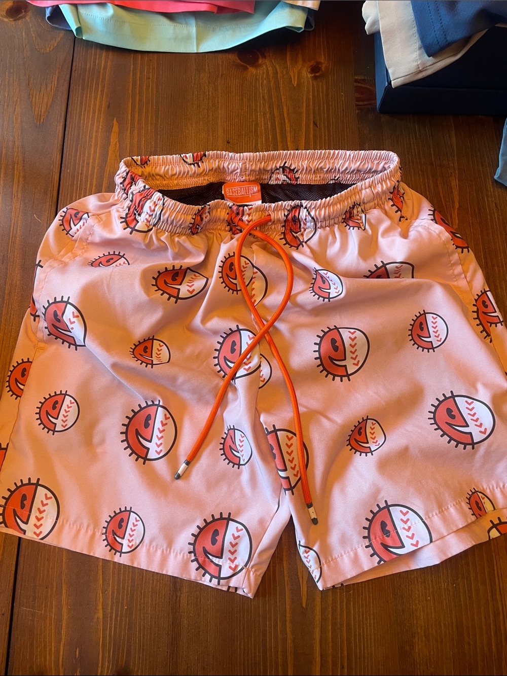 Baseballism Patterned youth Swim Shorts size adult xs